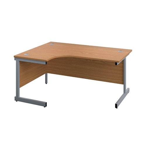FIRST RADIAL LEFT HAND DESK 1600X1200X730MM NOVA OAK/SILVER