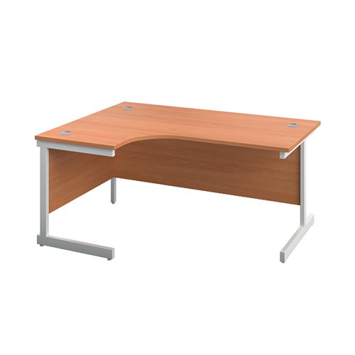 FIRST RADIAL LEFT HAND DESK 1600X1200X730MM BEECH/WHITE KF80