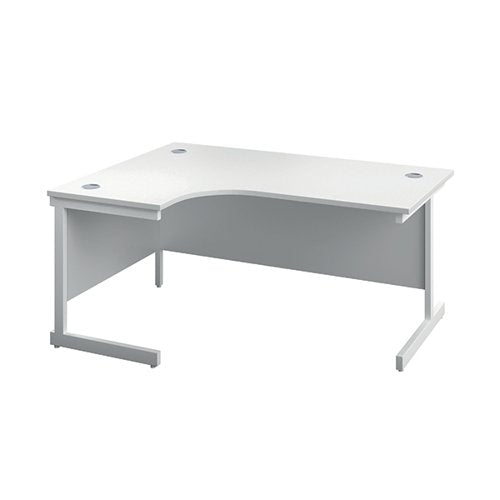 FIRST RADIAL LEFT HAND DESK 1600X1200X730MM WHITE/WHITE KF80