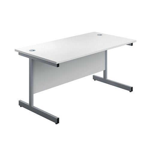 FIRST RECTANGULAR CANTILEVER DESK 1400X800X730MM WHITE/SILVE