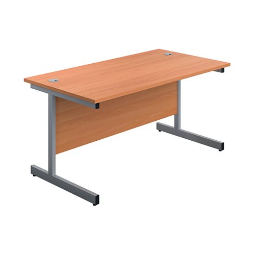 FIRST RECTANGULAR CANTILEVER DESK 1600X800X730MM BEECH/SILVE