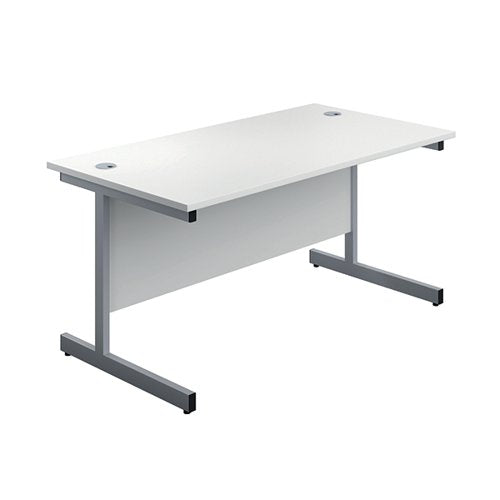 FIRST RECTANGULAR CANTILEVER DESK 1800X800X730MM WHITE/SILVE