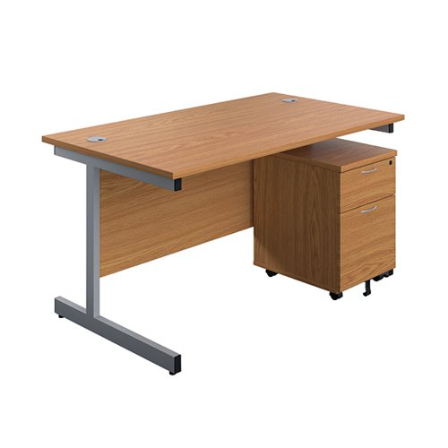 FIRST SINGLE DESK WITH 2 DRAWER PEDESTAL 1600X800 NOVA OAK/S