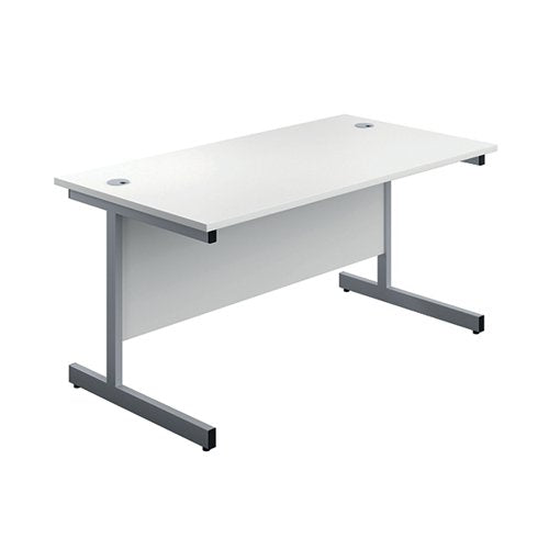 FIRST SINGLE DESK WITH 3 DRAWERS PEDESTAL 1600X800MM WHITE/S