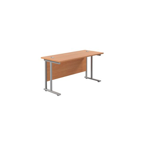 JEMINI RECTANGULAR CANTILEVER DESK 1200X600X730MM BEECH/SILV
