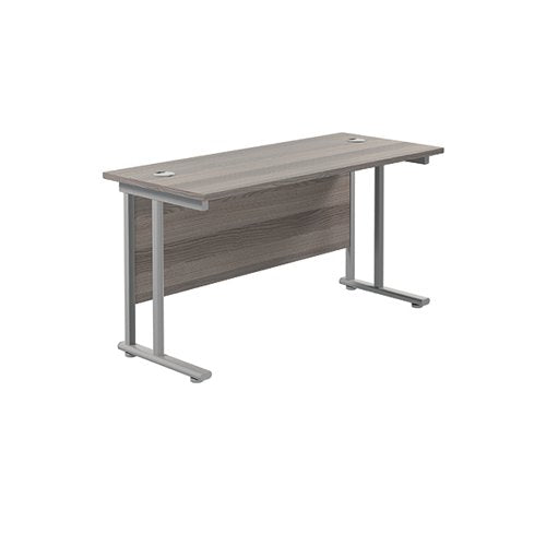 JEMINI RECTANGULAR CANTILEVER DESK 1200X600X730MM GREY OAK/S