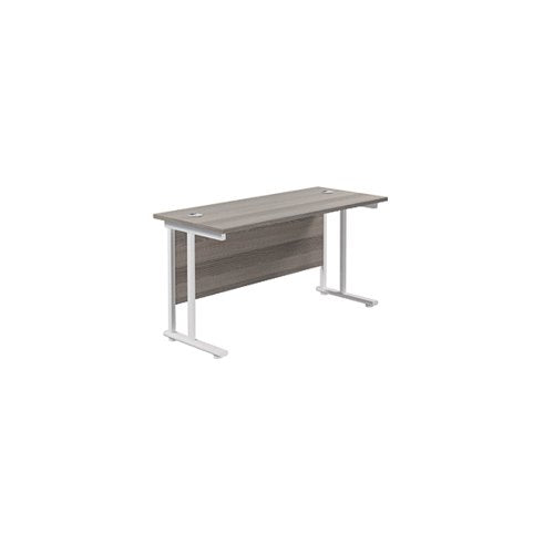 JEMINI RECTANGULAR CANTILEVER DESK 1200X600X730MM GREY OAK/W