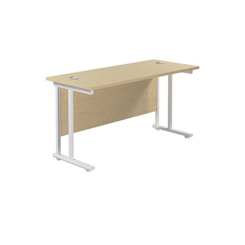 JEMINI RECTANGULAR CANTILEVER DESK 1200X600X730MM MAPLE/WHIT