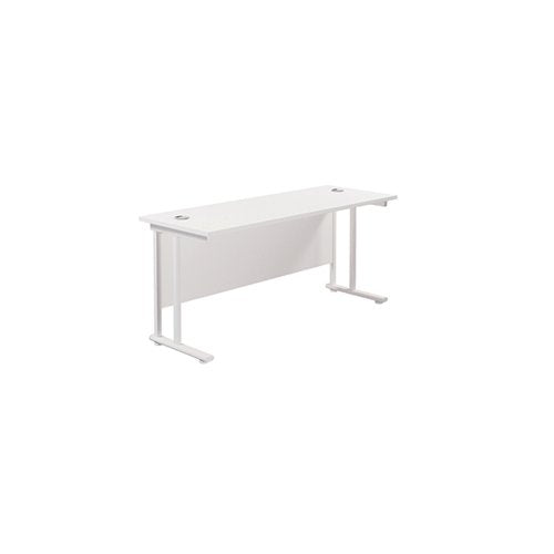 JEMINI RECTANGULAR CANTILEVER DESK 1600X600X730MM WHITE/WHIT