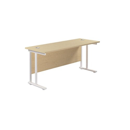 JEMINI RECTANGULAR CANTILEVER DESK 1600X600X730MM MAPLE/WHIT