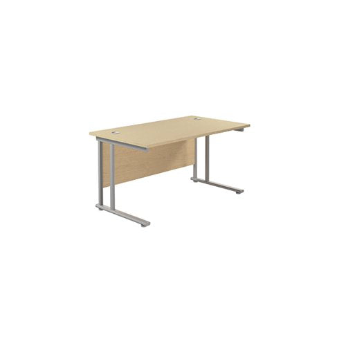 JEMINI RECTANGULAR CANTILEVER DESK 1200X800X730MM MAPLE/SILV
