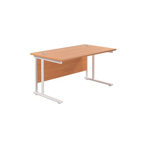 JEMINI RECTANGULAR CANTILEVER DESK 1200X800X730MM BEECH/WHIT