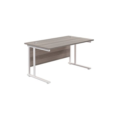 JEMINI RECTANGULAR CANTILEVER DESK 1200X800X730MM GREY OAK/W