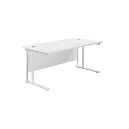 JEMINI RECTANGULAR CANTILEVER DESK 1600X800X730MM WHITE/WHIT