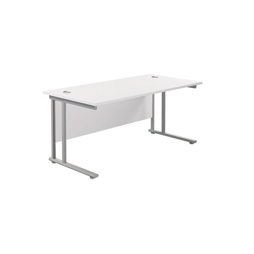 JEMINI RECTANGULAR CANTILEVER DESK 1800X800X730MM WHITE/SILV