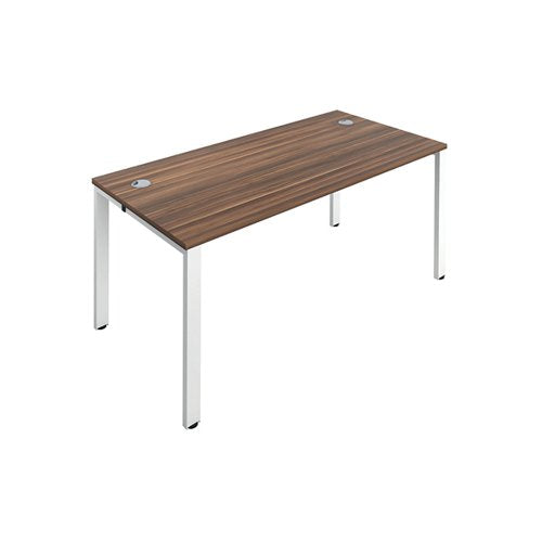 JEMINI 1 PERSON BENCH DESK 1200X800X730MM DARK WALNUT/WHITE