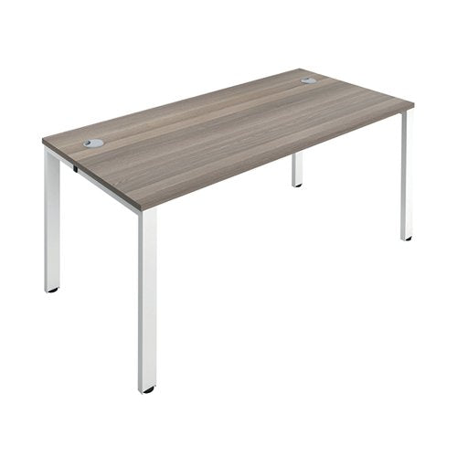 JEMINI 1 PERSON BENCH DESK 1400X800X730MM GREY OAK/WHITE KF8