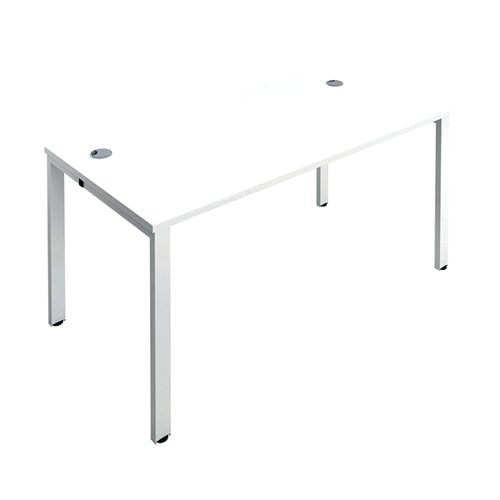 JEMINI 1 PERSON BENCH DESK 1400X800X730MM WHITE/WHITE KF8088