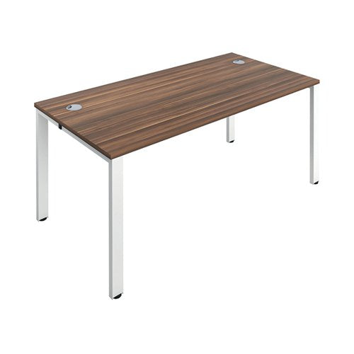 JEMINI 1 PERSON BENCH DESK 1400X800X730MM DARK WALNUT/WHITE