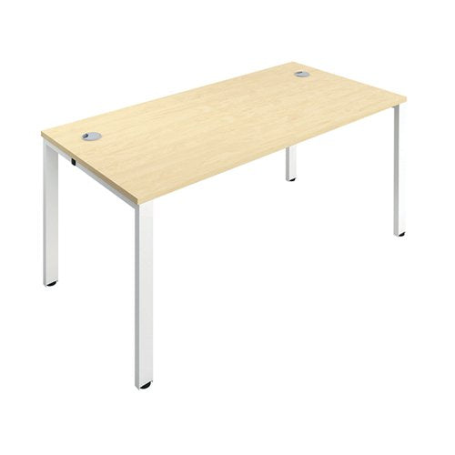 JEMINI 1 PERSON BENCH DESK 1600X800X730MM MAPLE/WHITE KF8092