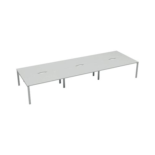 JEMINI 6 PERSON BENCH DESK 4800X1600X730MM WHITE/WHITE KF809