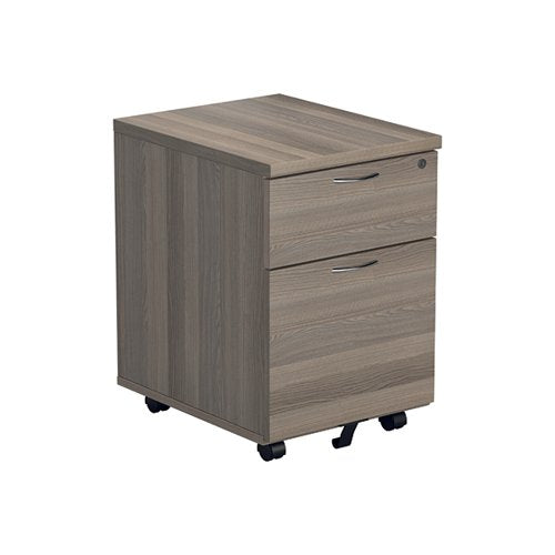 JEMINI 2 DRAWER MOBILE PEDESTAL 404X500X595MM GREY OAK KF810
