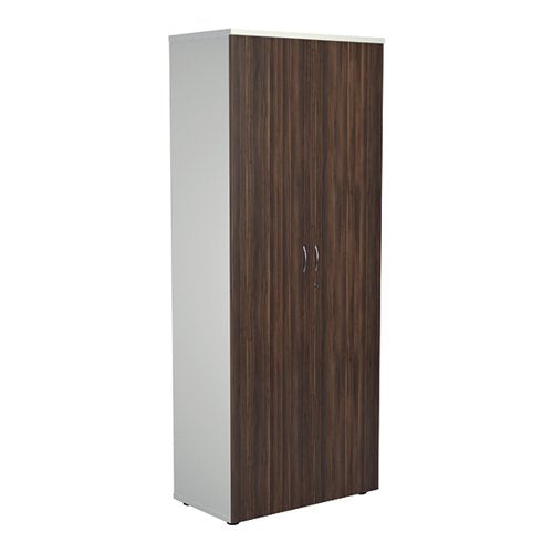 JEMINI WOODEN CUPBOARD 800X450X2000MM WHITE/DARK WALNUT KF811114