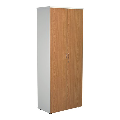 JEMINI WOODEN CUPBOARD 800X450X2000MM WHITE/NOVA OAK KF811145