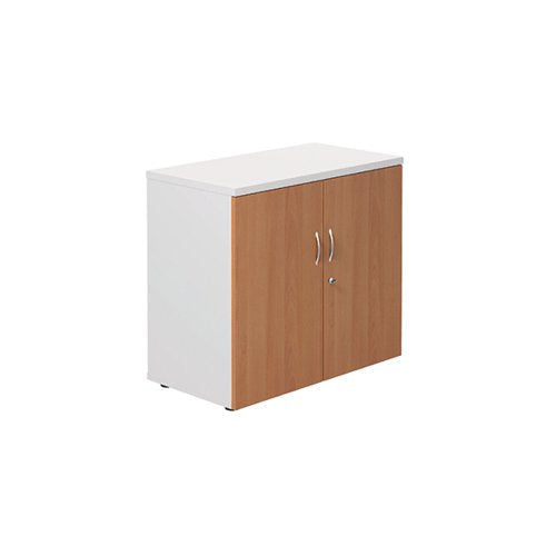 JEMINI WOODEN CUPBOARD 800X450X730MM WHITE/BEECH KF811275