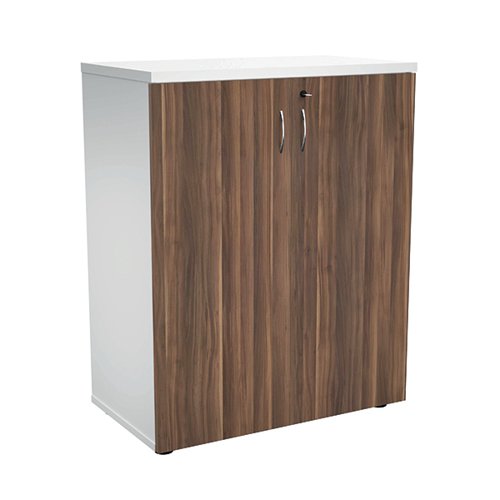 JEMINI WOODEN CUPBOARD 800X450X730MM WHITE/DARK WALNUT KF811