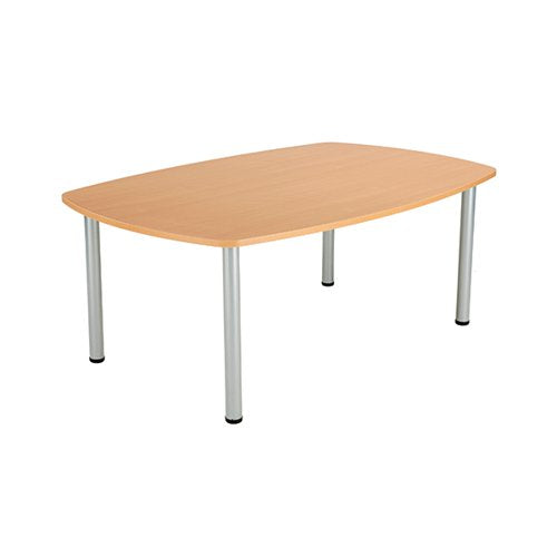 JEMINI BOARDROOM TABLE 1800X1200X730MM BEECH/SILVER KF816500