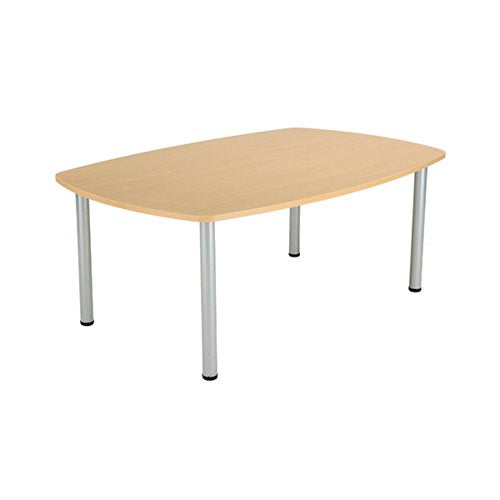 JEMINI BOARDROOM TABLE 1800X1200X730MM NOVA OAK/SILVER KF816