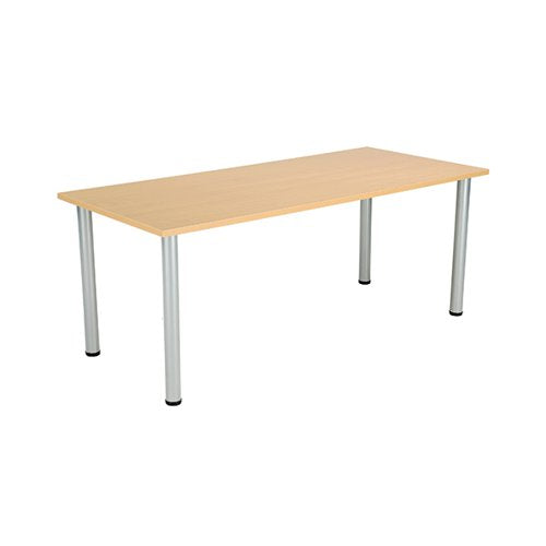 JEMINI RECTANGULAR MEETING TABLE 1800X800X730 NOVA OAK/SILVE