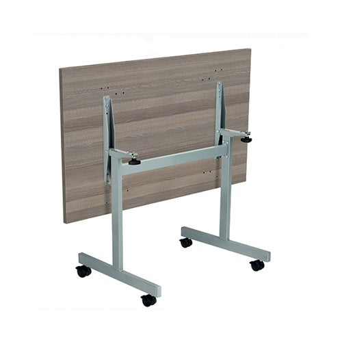 JEMINI RECTANGULAR TILTING TABLE 1200X700X720MM GREY OAK/SIL