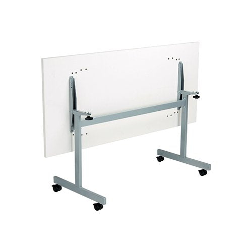 JEMINI RECTANGULAR TILTING TABLE 1600X800X720MM WHITE/SILVER