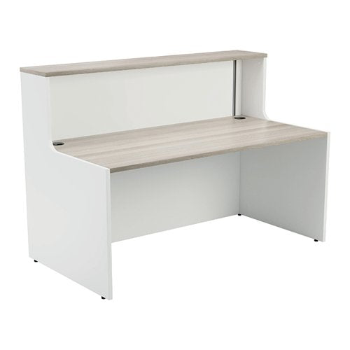 JEMINI RECEPTION UNIT 1600X800X740MM GREY OAK/WHITE KF818436