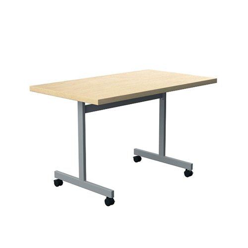 JEMINI RECTANGULAR TILTING TABLE 1200X700X720MM MAPLE/SILVER