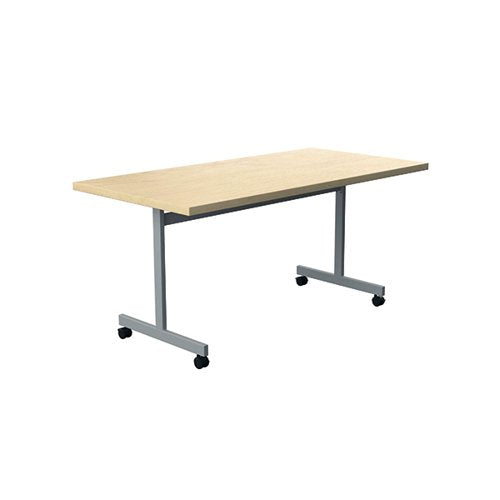 JEMINI RECTANGULAR TILTING TABLE 1600X800X720MM MAPLE/SILVER