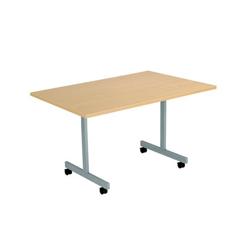 JEMINI RECTANGULAR TILTING TABLE 1200X700X730MM NOVA OAK/SIL