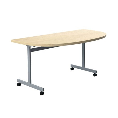JEMINI D-END TILT TABLE 1400X700X720MM MAPLE/SILVER KF822448