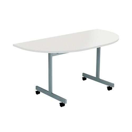 JEMINI D-END TILT TABLE 1400X700X720MM WHITE/SILVER KF822462