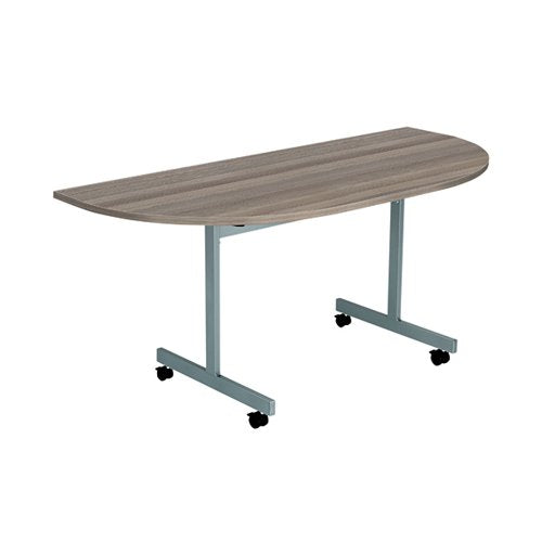 JEMINI D-END TILT TABLE 1600X800X720MM GREY OAK/SILVER KF822