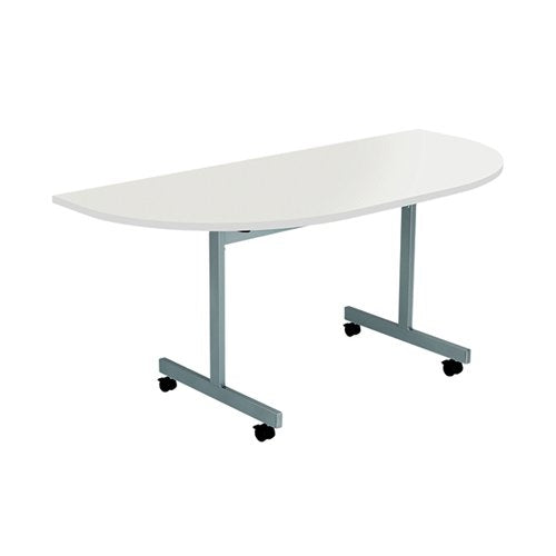 JEMINI D-END TILT TABLE 1600X800X720MM WHITE/SILVER KF822523