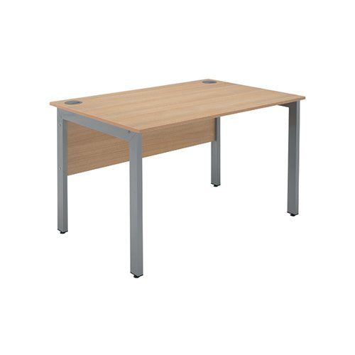 SERRION RECTANGULAR GOAL POST DESK 1200X800X730MM OAK/SILVER