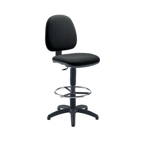 JEMINI MEDIUM BACK DRAUGHTSMAN CHAIR 600X600X855-985MM CHARC