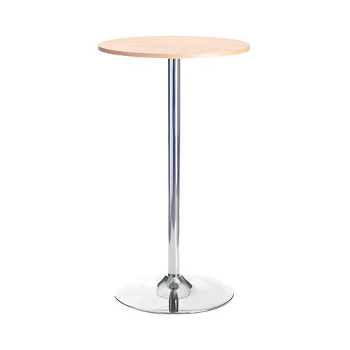 JEMINI BISTRO TRUMPET TABLE TALL 600X600X1045MM BEECH/CHROME