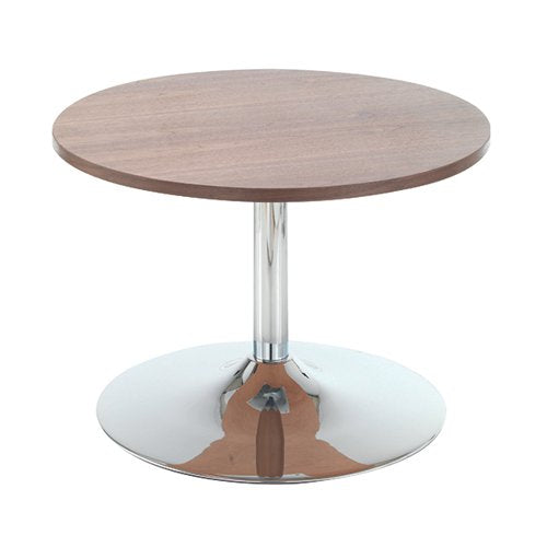JEMINI BISTRO TABLE WITH TRUMPET BASE LOW600X600X420MM WALNU