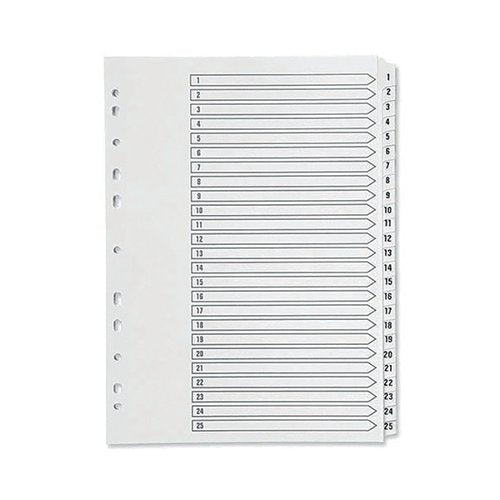 Q-CONNECT 1-25 INDEX MULTI-PUNCHED REINFORCED BOARD CLEAR TA