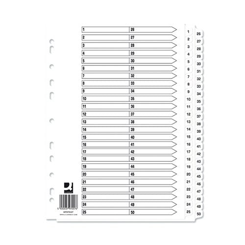 Q-CONNECT A4 1-50 MYLAR INDEX (10 PACK) KF97057Q