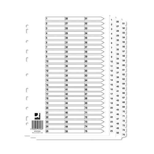 Q-CONNECT A4 1-75 MYLAR INDEX (10 PACK) KF97058Q
